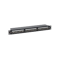 Патч-панель TERACOM PRO 19'' Cat.5E 1U полный экран STP 24 порта RJ-45 Dual IDC с органайзером