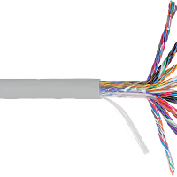 Кабель NIKOLAN U/UTP 50 пар, Кат.5 (Класс D), 100МГц, одножильный, BC (чистая медь), 24AWG (0,50мм), внутренний, PVC нг(А), серый, 1м - гарантия: 1 го