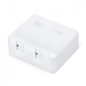 Корпус настенной розетки для установки 2-х вставок типа Keystone Jack, цвет белый