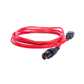Шнур питания с фиксатором IEC 60320 C13/IEC 60320 C14, 10 А / 250 В (3 × 1,0), длина 3 м, красный