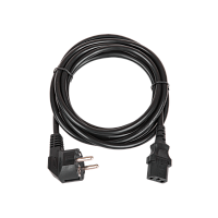 Кабель питания TLK, вход - евровилка с заземлением (Schuko, CEE 7/7) , выход - разъём C13 (IEC 60320),  3x0.75мм2, 3 м, 250В 6A, черный