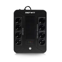 ИБП линейно-интерактивный, мощность 600/360 ВА/Вт, напольный/настенный, LED индикация, Shuko CEE7/4 - 8 шт. (4 шт. с резервным питанием, 4 шт. - сетев