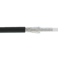 Кабель NETLAN коаксиальный, RG-6 (75 Ом), одножильный, CCS (омедненная сталь), внешний, PE до -40C, черный, 305м