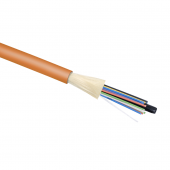 Кабель волоконно-оптический 50/125 (OM4) многомодовый, 2 волокна, плотное буферное покрытие (tight buffer), внутренний/внешний черный