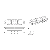 Панель для FO-19BX с 6 SC (duplex) адаптерами, 12 волокон, одномод, 120x32 мм, адаптеры цвета синий (blue)