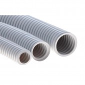 ССД 91940 Труба ПВХ гибкая гофр. д.40мм, лёгкая с протяжкой, 20м, цвет серый