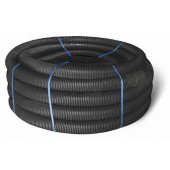 ССД 151975 Двустенная труба ПНД гибкая для открытой прокладки д.75мм, SN10, ПВ-0, УФ, с протяжкой, в бухте 50м, цвет черный