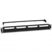 Патч-панель 19" (1U), 24 порта RJ-45, категория 6, Dual IDC, с задним кабельным организатором, new