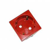 Розетка 220В 2к+з,45х45мм,красная