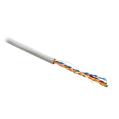 Кабель витая пара, неэкран. U/UTP, кат 5e, 4 пары (24 AWG), однож(solid), LSZH, нг(А)-HF, -20°C – +75°C, желтый - гарантия: 15 лет комп, 25 лет сист