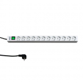 Блок розеток, 12 розеток с выключателем (длина 660 мм) (LZ-221) (Schuko)