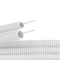 Труба ПЛЛ гибкая гофр. не содержит галогенов д.20мм, ПВ-0, спротяжкой,100м, цвет белый