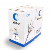 Кабель витая пара UTP (U/UTP), категория 6, 4 пары (23 AWG), одножильный, PVC нг(А)-LS, серый (305 м)