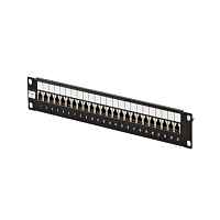 Патч-панель 19", 1U, 24 порта RJ-45 полн. экран., категория 5e, Dual IDC