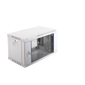 Шкаф телекоммуникационный настенный разборный ЭКОНОМ 6U (600х350) дверь стекло, цвет черный