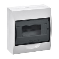 Корпус пластиковый ЩРН-П-8 черн. прозр. дверь IP41 GENERICA