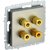 BRITE Аудиорозетка 4-мест. РА10-БрШ шамп. IEK