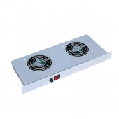 Модуль вентиляторный 19", с уровнем шума 40 Дб, глубина 180 mm, 2 вентилятора, номинальная мощность 44 Вт, 