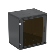 Шкаф телекоммуникационный настенный разборный черный 19”,9U(600x550), ШТ-НСр-9U-600-550-С-Ч дверь стекло ССД