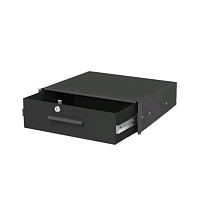 Ящик выдвижной с ключом 2U 300мм RAL9005