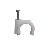 Скоба пластиковая с гвоздем (клипса), макс. диаметр 3.2 мм (100 шт)