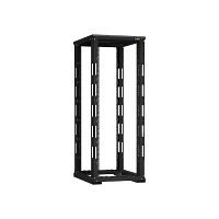 Монтажная стойка двухрамная с разборной рамой 19", 33U, Ш600xВ1595xГ800мм, с крышей, в разобранном виде, черный