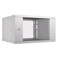 Шкаф телекоммуникационный настенный 19" 6U, серия LIGHT разборный, дверь стекло, цвет серый
