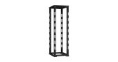 Монтажная стойка двухрамная с разборной рамой 19", 42U, Ш600xВ1995xГ800мм, с крышей, в разобранном виде, черный
