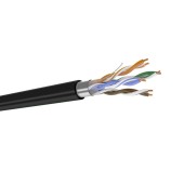 Кабель кат. 5е, 4 пары F/UTP PE, жила 0,52, черн, внеш катушка 305 м