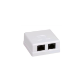 ITK Настенная информационная розетка RJ45 8P8C, кат.5Е UTP, 2-порта, белая