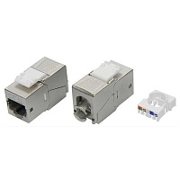 Модуль  Keystone RJ45 CAT 6A экранированный (STP), 180 градусов, серебристый