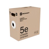 Кабель витая пара F/UTP, CAT 5e, LSZH нг(А)-HF, 4х2х0,52 мм, 24AWG, внутренний, серый, 305м REXANT