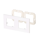 Лицевая панель двойная 152х80 мм, для 2-х модулей 45х45 мм, с суппортом, цвет белый