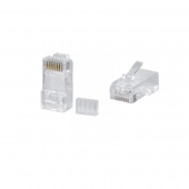 Коннектор RJ-45 под витую пару, категория 6 (50 µ"/ 50 микродюймов), универсальный (для одножильного и многожильного кабеля), для п