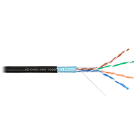 Кабель NIKOMAX F/UTP 4 пары, Кат.5e (Класс D), тест по ISO/IEC, 100МГц, одножильный, BC (чистая медь), 24AWG (0,52мм), полиэтилен, внешний, черный, 30