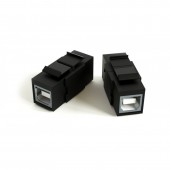 Вставка формата Keystone Jack с проходным адаптером USB 2.0 (Type B), ROHS, черная