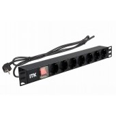 ССД PH12-7D1-P ITK PDU 7 роз. нем.ст. с выкл 1U каб.2м вилка нем.ст ПВХ чер