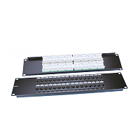 Патч-панель 19", 2U, 32 порта RJ-45, категория 5e, Dual IDC, ROHS, цвет черный