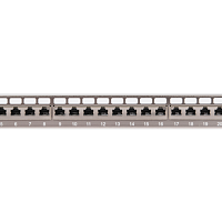Коммутационная панель NIKOMAX 19", 1U, 24 порта, Кат.6a (Класс Ea), 500МГц, RJ45/8P8C, 110/KRONE, T568B, полный экран, с органайзером, металлик - гара