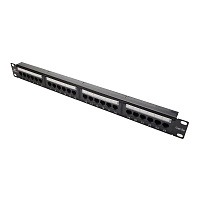 Коммутационная панель кат.5е, UTP, 19", 1U, 24хRJ45, 568A/В, черный
