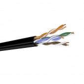 Кабель кат.5е, 4 пары U/UTP, жила 0,51 (+/- 0,01), PE, черный, внешний, коробка 305