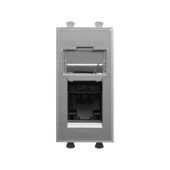 Компьютерная розетка RJ-45 модульная, кат.5е, "Avanti", "Закаленная сталь", 1 модуль