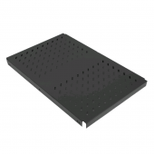 Выдвижная полка (шириной 483мм, глубиной 700мм, максимальная нагрузка 140 кг, 6 точек крепления), цвет черный (RAL 9005) (анало