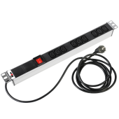 Гор блок розеток Rem-16, 1×16A, выкл, 9C13, 19", шнур 3м