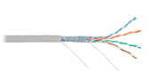 Кабель NIKOLAN F/UTP 4 пары, Кат.5e (Класс D), тест по ISO/IEC, 100МГц, одножильный, BC (чистая медь), 24AWG (0,49мм), внутренний, PVC нг(А), серый, 3