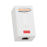 Настенная розетка NIKOMAX, 1 порт, Кат.6 (Класс E), 250МГц, RJ45/8P8C, 110/KRONE, T568A/B, на печатной плате, экранированная, белая - гарантия: 5 лет 