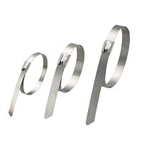 Стяжка неразъемная стальная, коррозионно-стойкая (нержавеющая сталь 304L), 150x4.6x0.3мм, (100 шт)