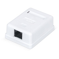 Розетка компьютерная RJ-45, категория 5e, неэкранированная, одинарная, внешняя, Dual IDC, цвет белый