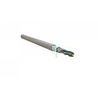 Кабель витая пара экранированная F/UTP, категория 5e, 4 пары (24 AWG), одножильный, внутренний, LSZH, нг(A)-HF, серый, 305 м