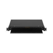Оптический кросс NIKOMAX 19", 1U, до 24 FC/ST портов, выдвижной, со съёмной полкой,  черный, в комплекте: сплайс-кассета и КДЗС
